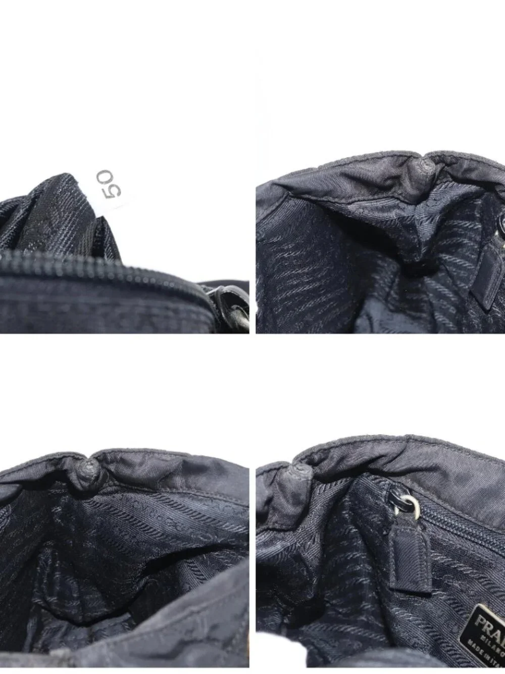 PRADA Chain Hand Bag Nylon Black Gold Auth bs31172 - Picture 15 of 16